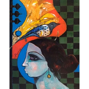 Abrar Ahmed, 12 x 16 Inch, Oil on Canvas, Figurative Painting, AC-AA-611 Abrar Ahmed, 12 x 16 Inch, Oil on Canvas, Figurative Painting, AC-AA-611